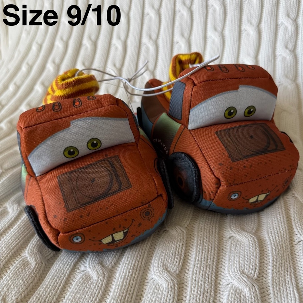 Disney Cars Tow Mater Slippers Size 9 10 Toddler Comfy Cozy Shoes NEW
